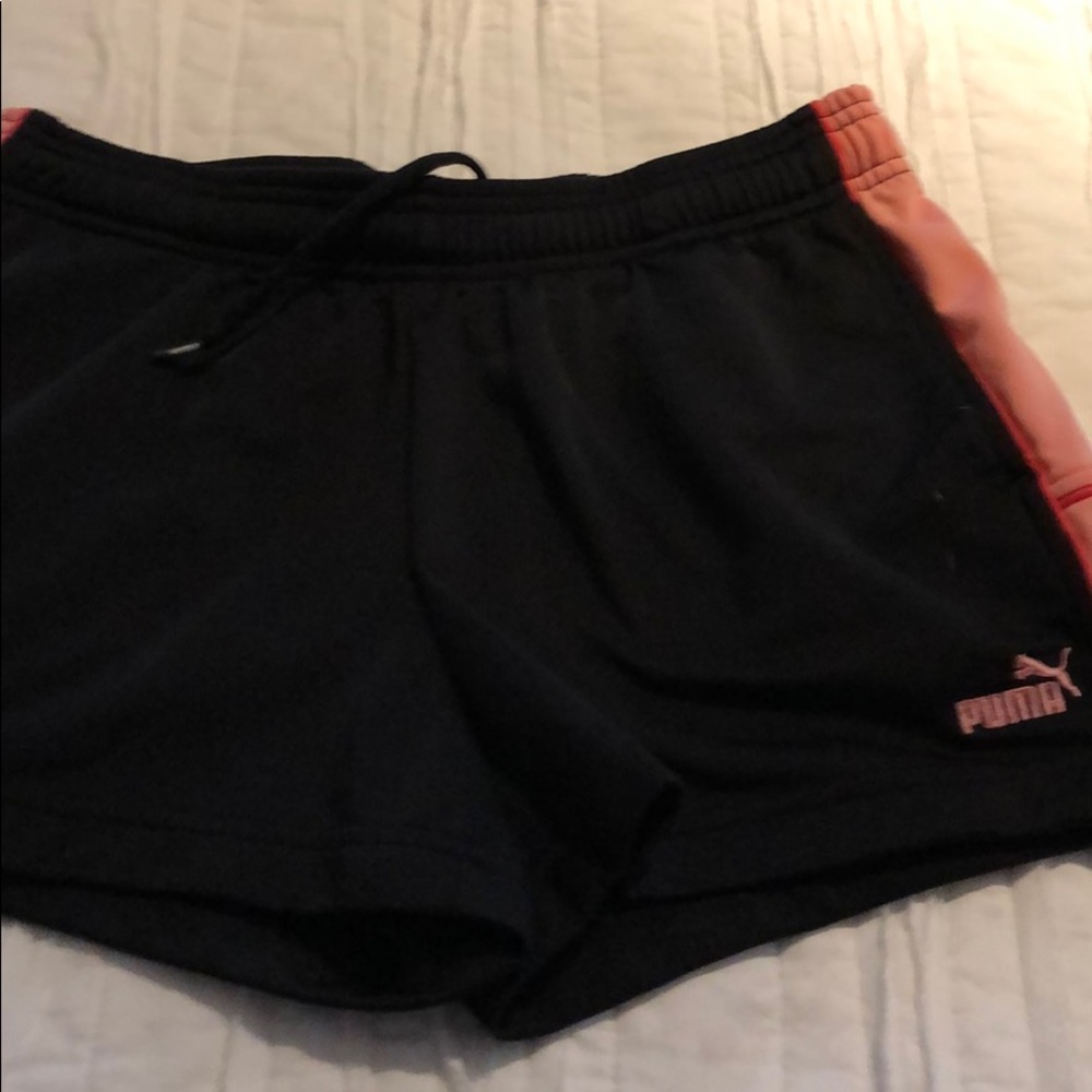 Pink and black Puma shorts With pockets